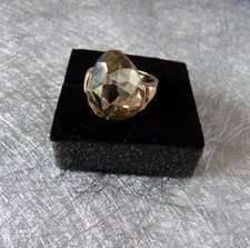 Swarovski Solitär Ring Gr. 55 -Punze Schwan goldfarben Kristall Golden Shadow