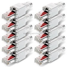 10x Cat6A Netzwerkstecker Netzwerk Stecker RJ45 LAN Kabel werkzeuglos