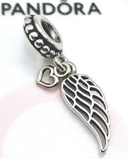 Pandora Charm Bicolor "Liebe und Schutz" 791389 Goldenes Herz Flügel Silber 
