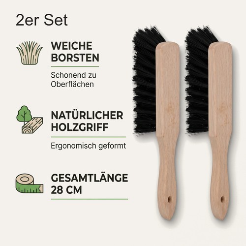 Handfeger holz weiche - 2x,