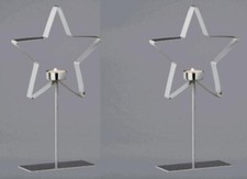 2 Stück Teelichthalter Stern silber Edelstahl B:20cm H:33cm T:7cm