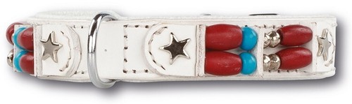 Lederhalsband white hawk - lederhalsband,