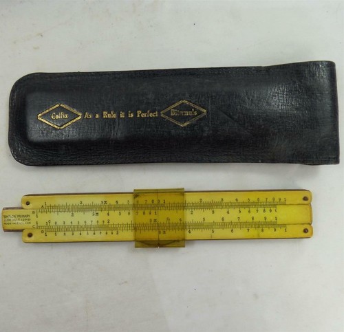 Rechenschieber leder etui - rechenschieber,