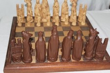 Antikes Altes Schachspiel, Figuren aus Keramik, XXL, König ca 20cm Groß