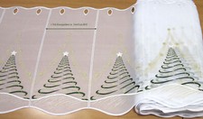 1 Stück  Kurzgardine Tanne weiß-grün-gold ca.16 cm breit, ca.45 cm hoch