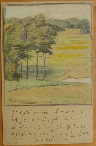 Landschaft handgemalt - ak,