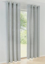 Vorhang grün 145 x 140 cm HEINE Gardine Deko-Store Leinenoptik 2er-Pack Ösen K56