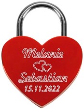 LIEBESSCHLOSS GRAVIERT MIT WUNSCHGRAVUR HERZ WUNSCHTEXT VALENTINSTAG GESCHENK❤
