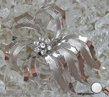 Ansteck nadel Brosche Broschen in 18 Kt. 750 er Weiss gold mit Kristall Designer