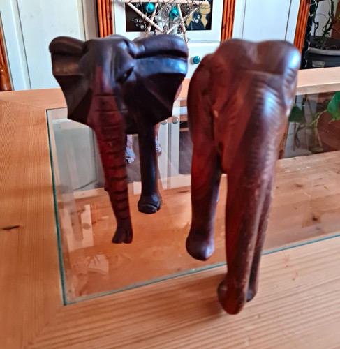 Holz elefantenkopf skulptur - holz,