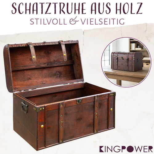 Kingpower schatztruhe aus holz - aus,