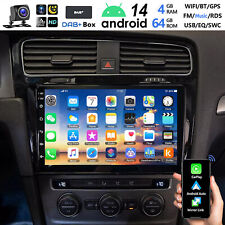 DAB+ Für VW Golf VII MK7 2014-2017 Autoradio CarPlay Android 14 4+64G GPS SAT BT