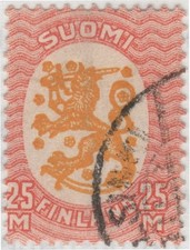 FINNLAND 94 ° = SUOMI facit 107 ° = FINLAND Scott #110 f/u = FINLANDE Yvert 82 o