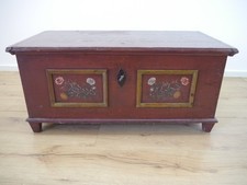 Biedermeier Truhe Kiste 1819 datiert Kiefer bemalt