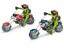 Formano Frosch Motorrad Biker rot oder blau Deko Chopper Kunststein 