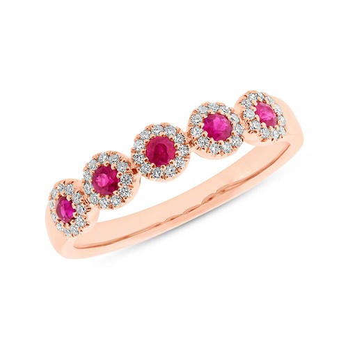14k roségold rubin diamant - 14k,