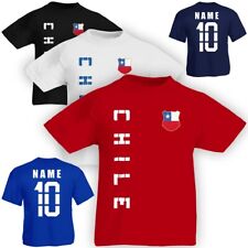 Kinder T-Shirt Trikot Chile inkl. Name & Nummer S M L XL XXL Fussball Team Natio