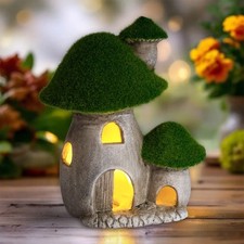 LED Pilz Haus Lampe aus Ton