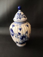 Delft Deckelvase Keramik 22 cm