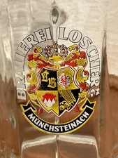 VK  Bierkrug Brauerei Loscher Münchsteinach Sachsenglas Marke im Boden 0,5 L