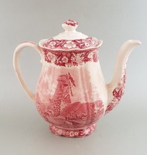 Antike  Pottery-Kaffeekanne England Palissy-Keramik glasiert,  Craquelerisse