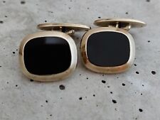 Onyx Vintage Manschettenknöpfe 333 Gelbgold 50er /60er Jahre