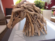 Pferdekopf Skulptur aus Treibholz 46 cm