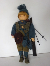 Adult Porzellanpuppe, Sammlerpuppe, Skifahrer, 33 cm, neuwertig