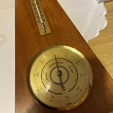DDR (N)Ostalgie Thermometer-Barometer-Wetterstation, auf Holzbrett, gebr.