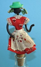 Großer Metall Zierkorken Black Lady / Flaschenkorken / Bottle Stopper / Bouchon