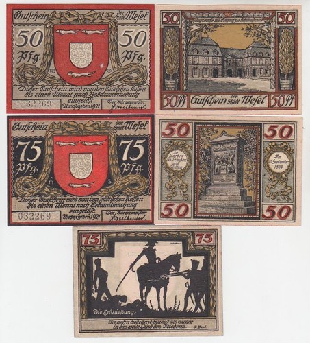 Banknoten notgeld stadt - 5,