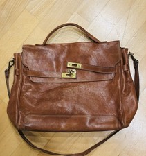 Tasche Leder Braun Cognac Claudio Ferrici Aktentasche Influencer Look