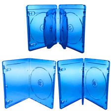 1-100 Blu-ray Hüllen Box 7mm 11mm 14mm für 1 / 2 / 3 / 4 / 6 BD / CD / DVD blau