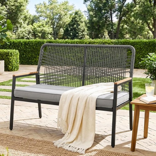 Gartenbank rattan sitzer - rattan,, 2-sitzer