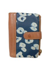 FOSSIL Geldbörse Mini Damen Tasche blau-weiß-braun Casual-Look