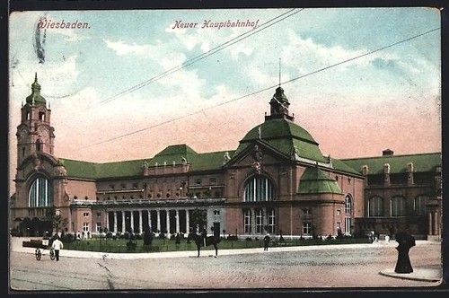 Ansichtskarte wiesbaden neuer - ansichtskarte, wiesbaden,
