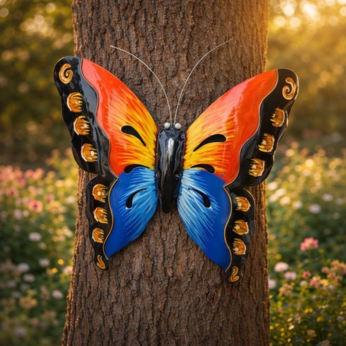 Schmetterling gartenfigur rot - schmetterling,