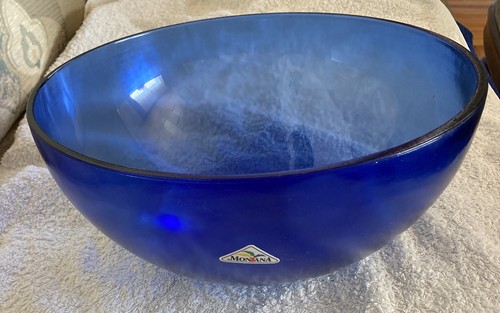 Große blaue glasschale - große,