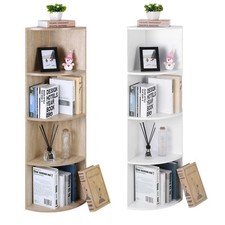 Bücherregal Eckregal Standregal 4 Fächer Küchenregal Badregal Weiß Holz VASAGLE 