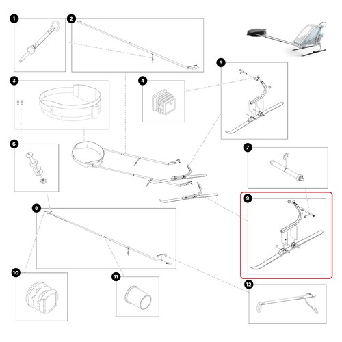 Thule ski assembly pulk - assembly-lh,