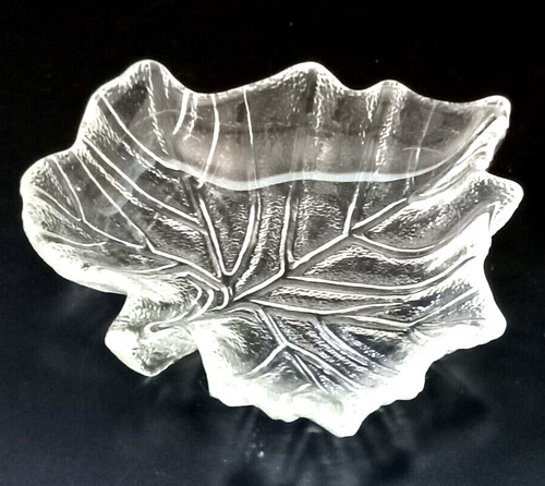 Vintage glasschale blattform - glasschale,
