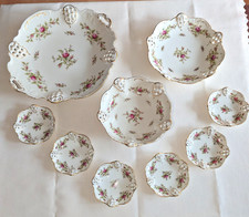 Porzellan Service Rosenthal Schalen Set 9 teilig Serie Moosrose Goldrand
