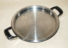 AMC Griddle 1,2 L 28 cm Edelstahl Grillplatte Pfanne Grillpfanne Bratpfanne