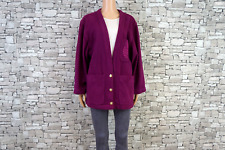ELLEN TRACY DAMEN KOCH WOLLE STRICKJACKE ÜBERWURF GODKNÖPFE MAGENTA 40 42