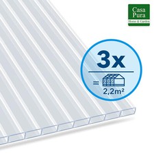 3 x Hohlkammerstegplatten 4 mm Polycarbonat Doppelstegplatte Stegplatte Transp.