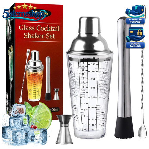Cocktail shaker set 400ml glas - cocktail,