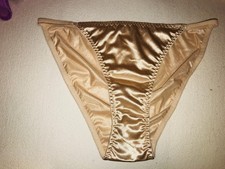 Damen Slip Satinslip Satin Gr.XL beige glänzend hochglänzend neu