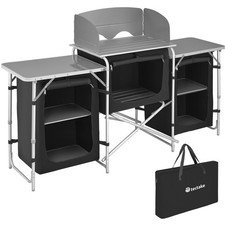 Campingküche 172x52x104cm Outdoorküche Campingschrank schwarz B-Ware