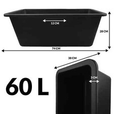 2x Mörtelkasten 60L Set – Verstärkte Maurerwanne & Baueimer