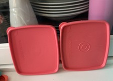 Tupperware 2 Ersatzdeckel für Gefrierbehälter 310 Rosa Lottchen